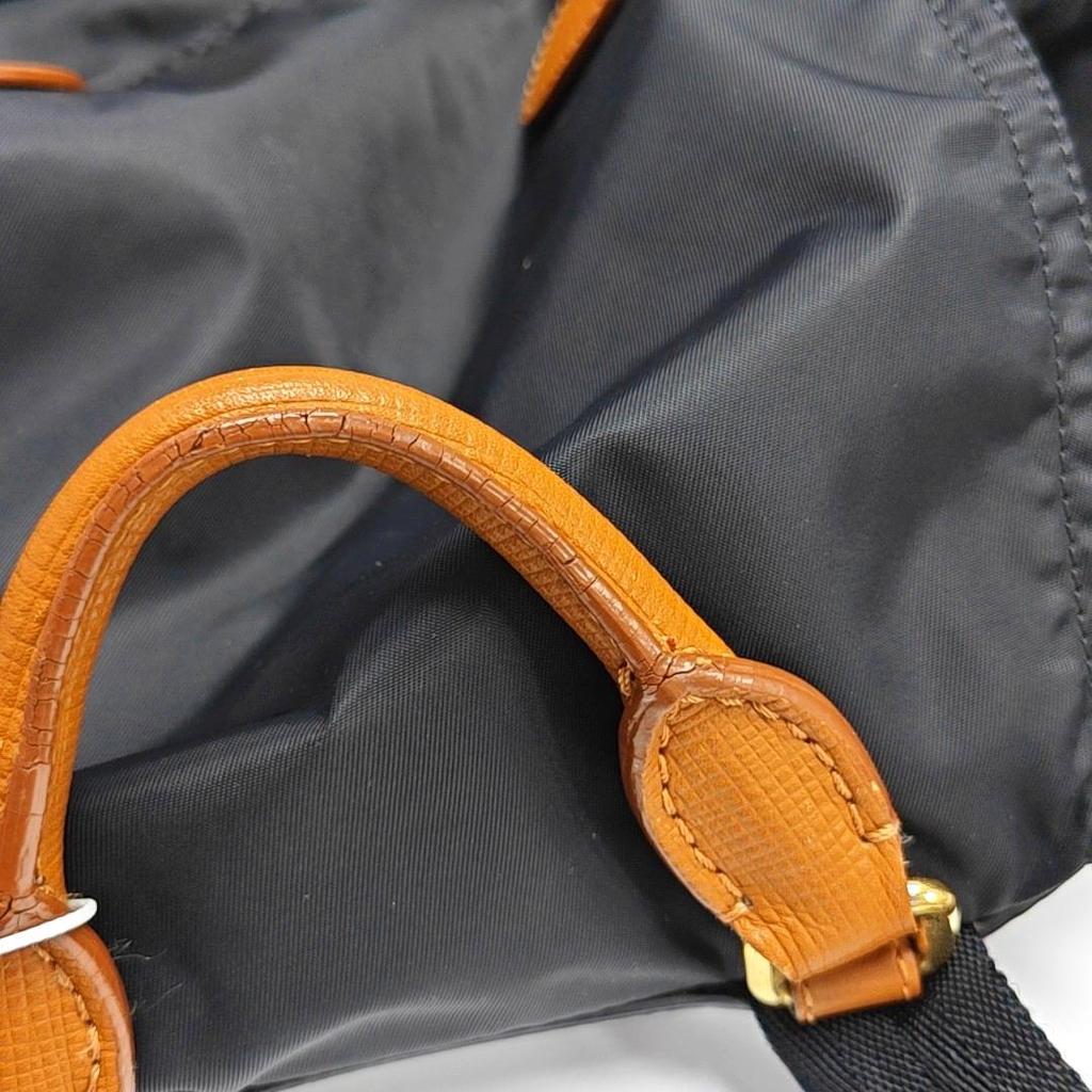 [Pre-Owned] The Rucksack Series Nylon And Leather Backpack Large - Good #RZ9ZW5