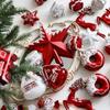 WTEMPO 1 Stück rote Weihnachtsbaumspitze, fünfzackiger Stern, dekoratives Ornament, Vintage, kreative Heim-DIY-Dekoration für Thanksgiving, Weihnachten, Neujahr