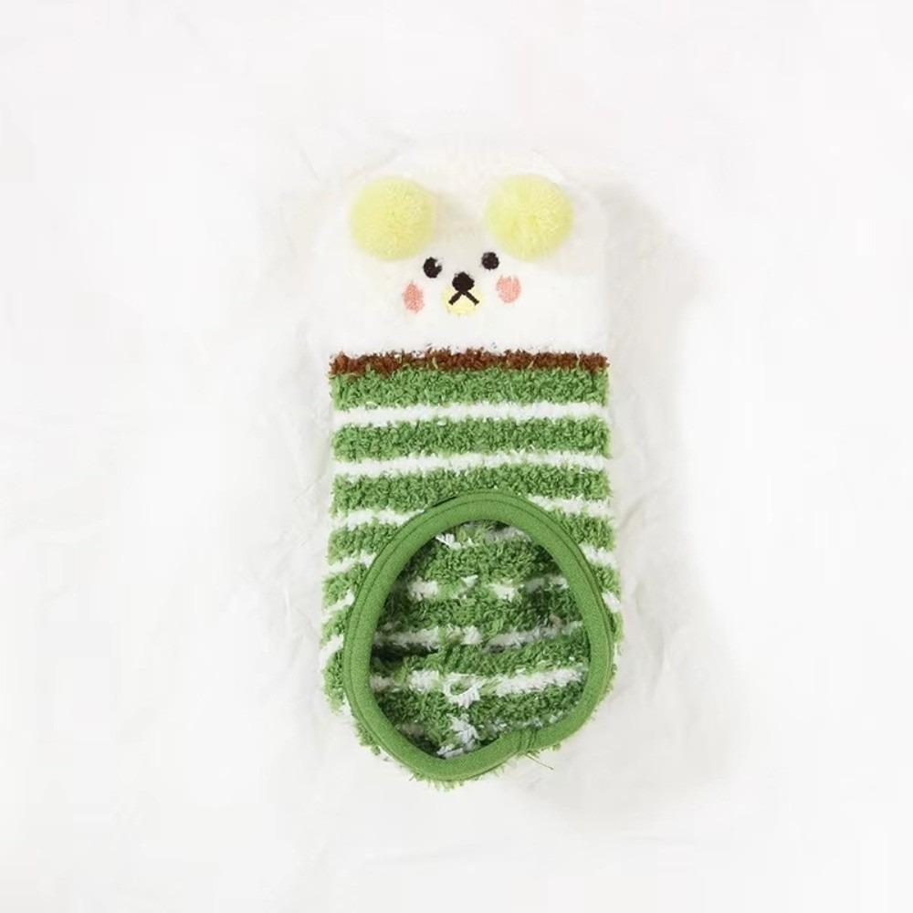 Cartoon Fuzzy Slipper Socks Non-Slip Floor Socks Cozy Ankle Socks For Women
