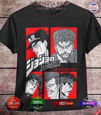 Jotaro Joseph Kakyoin JoJo's Bizarre Adventure Shirt Anime JJBA Tee T-Shirt Toon