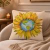 Sunflower Cushion Cover Anti-dustmite Pillowcase Invisible zipper silky short plush Sofa cushion cover