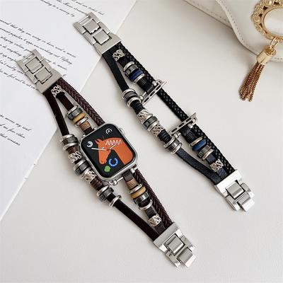 Metal Strap For Apple Watch Series 9 8 7 6 SE Ultra Women Jewelry Bracelet Chain IWatch 49mm 45mm 41mm 40mm 38 44mm Peal Wrist