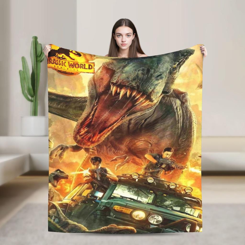 Dinosaur World Blanket Quality Super Warm Jurassics Park Throw Blanket Winter Girls Boys Living Room Fashion Bedspread