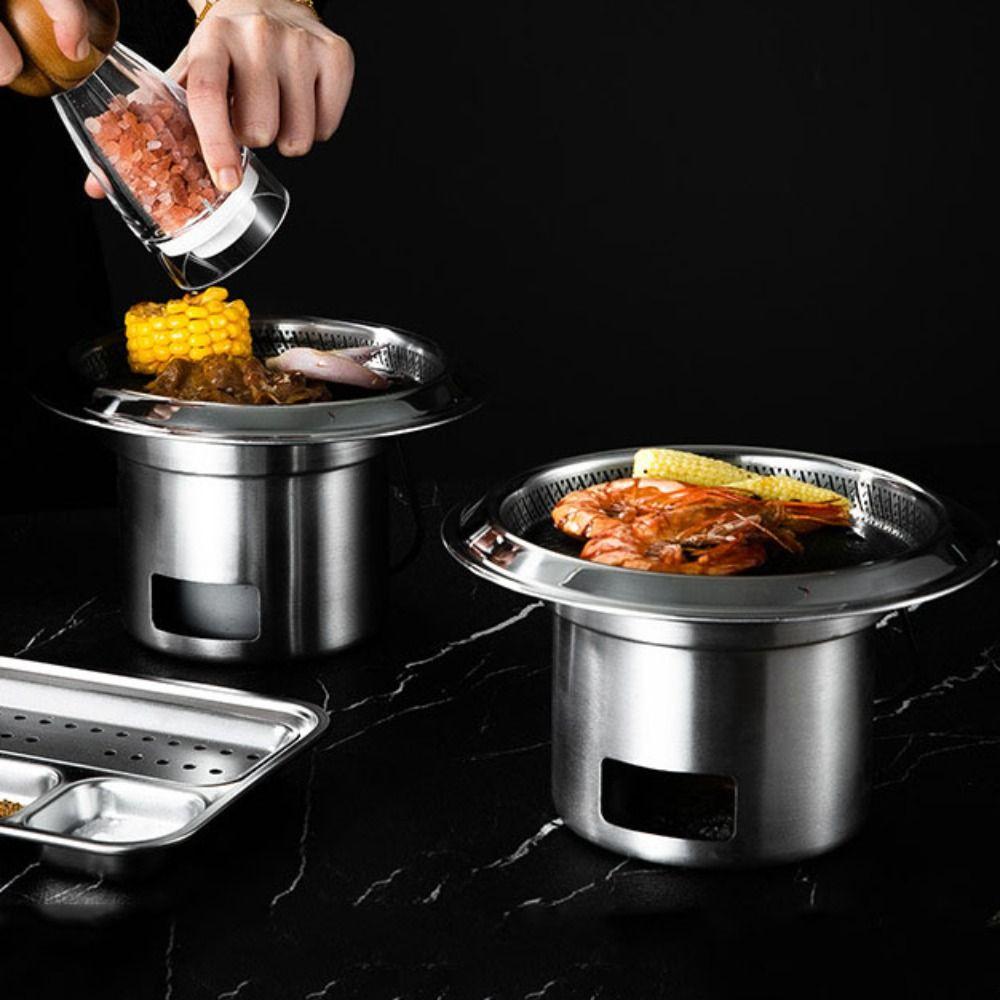 Gold/Silver Stainless Steel Camping Stove Rust-proof Grilling Stove Barbecue Stove  Picnic
