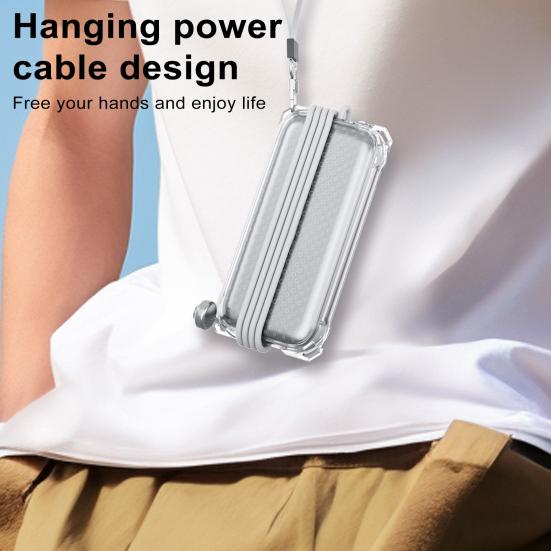 Battery Holder Portable Battery Case with Carabiner Shockproof Protective Cover for Apple Headset Power Pack Power Cord Holder Case