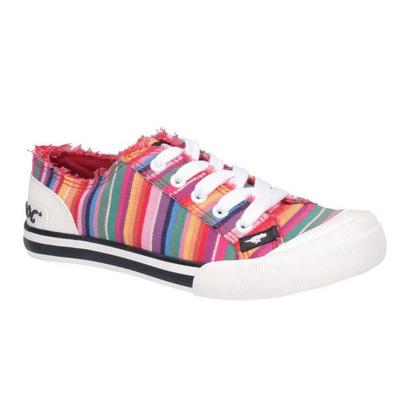 Dámske/Ladies Jazzin Eden Stripe Lace Up Canvas Trainer