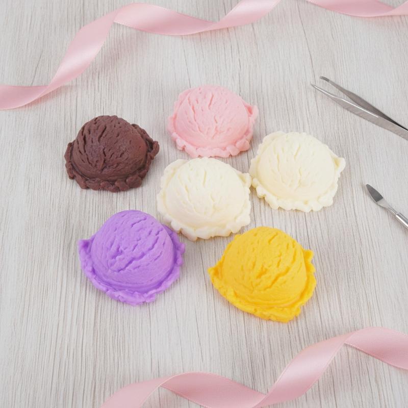 Simulation Ice Cream Ball Model Waterproof Lifelike Fake Sweet Cone Ornament for Window Display Home Kitchen Decor Photo Props