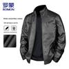 ROMON Men's Stand-Collar Faux Leather Jacket
