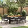 Garden Dining Set 9 pcs Black Poly Rattan