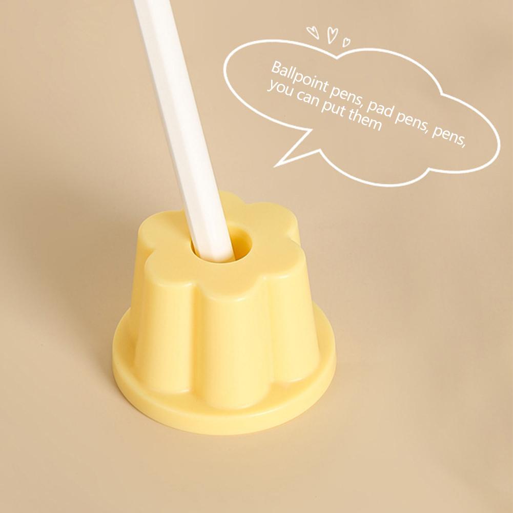 Creative Pudding Pen Holder Cute Desktop for Girls Caramel Pudding Jelly Small Ornament Gift for Student Kids