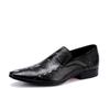 Men's Shoes Youth Office Cowhide Leather Shoes British Crocodile Pattern Business Dress One Foot