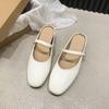 Fashion 2024 New Fashion Solid Color Autumn Women's Flat Shoes Fashionable Round Toe Women's Light Flat Soft Leather Mary Jane Shoes