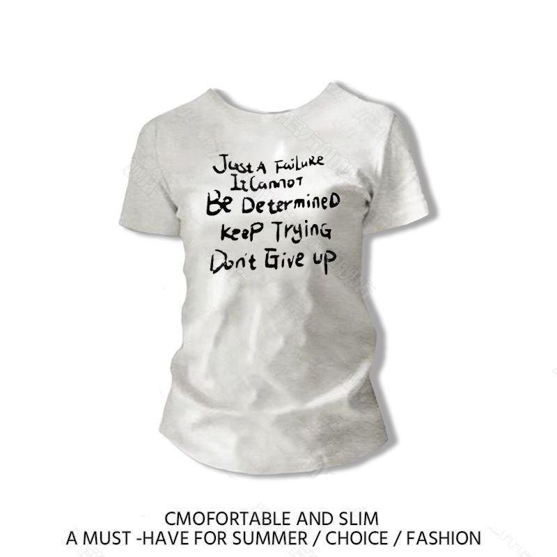 Women's Casual Motivational Quote Print T-shirt Slim Fit Short Sleeve Crew Neck Summer Top
