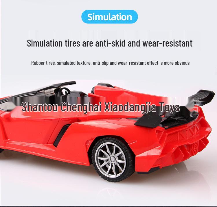 Children's Remote Control Convertible Sports Racing Car Toy - Rechargeable & Wireless with Lights