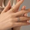 Banyan Tree S925 Silver Adjustable Triple-Layer Diamond Ring for Women