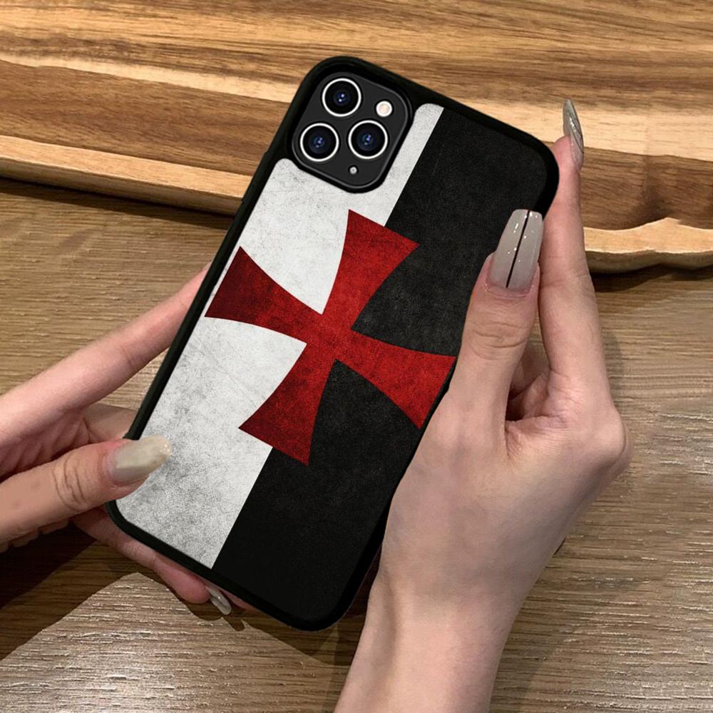 Knights Templar Luxury Phone Case Silicone PC+TPU For For IPhone 11 12 13 14 15 16 Plus Pro Max Cover