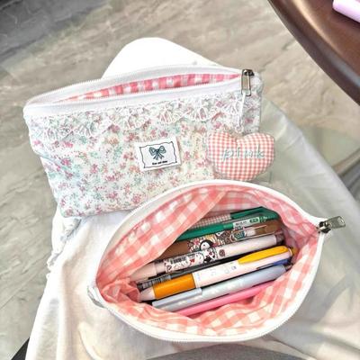 Neue Spitze Floral Design Stifteetui Große Kapazität Multifunktionales Federmäppchen Schreibwaren Tasche Geschenk