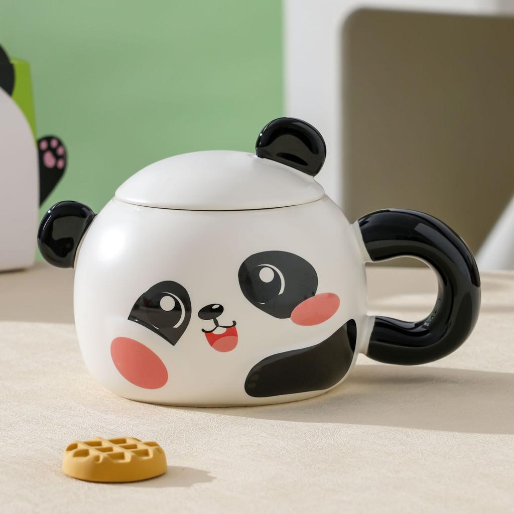 Cute Cartoon Panda Mug with Lid Ceramic Mug for Girlfriend's Birthday Gift Good Value Meaningful Souvenir