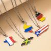Unisex World Map Jamaica Pendant Necklace