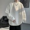 Vit Barock Tung Sweatshirt Herr Premium Vår och Höst Bas Tröja Oversize