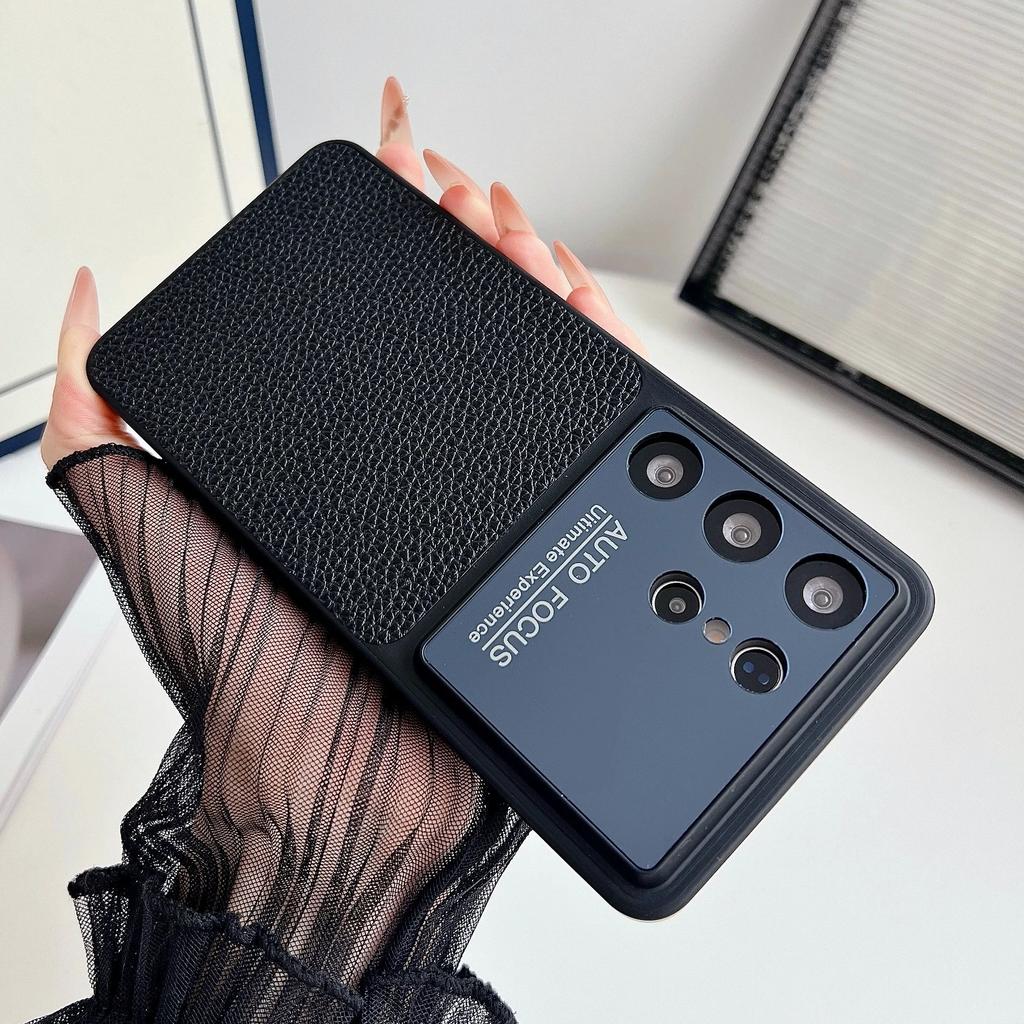 Business Classic Leather Textured Solid Color Phone Case For Samsung Galaxy S26 S25 S24 S23 Ultra Camera Protection Matte Cover