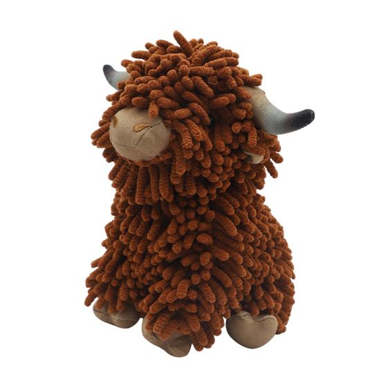 Fuzzy Animal Hand Towel Chenille Highland Cow Decorative Towel Cute Doll Absorbent Hand Towel