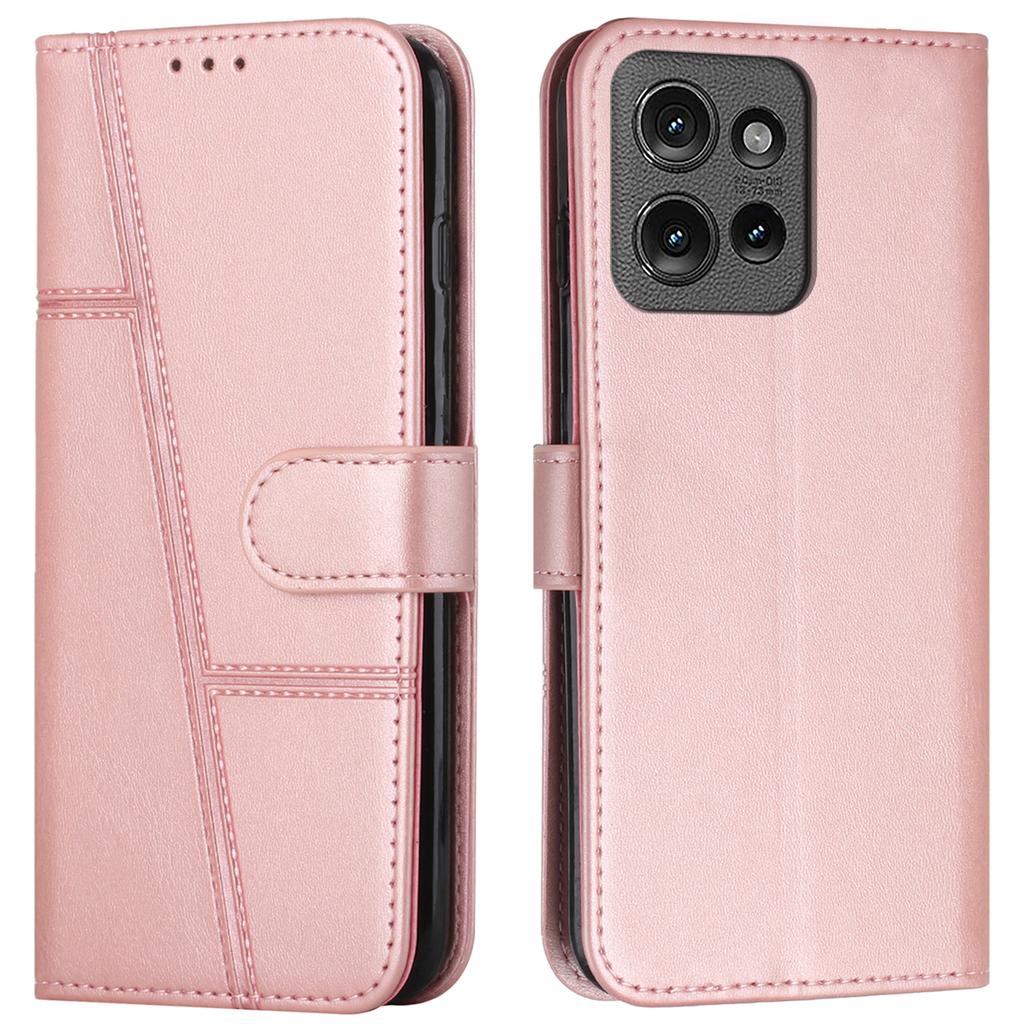 Für Motorola Edge 50 5G Hülle Ständer Flip Schutzhülle aus Leder