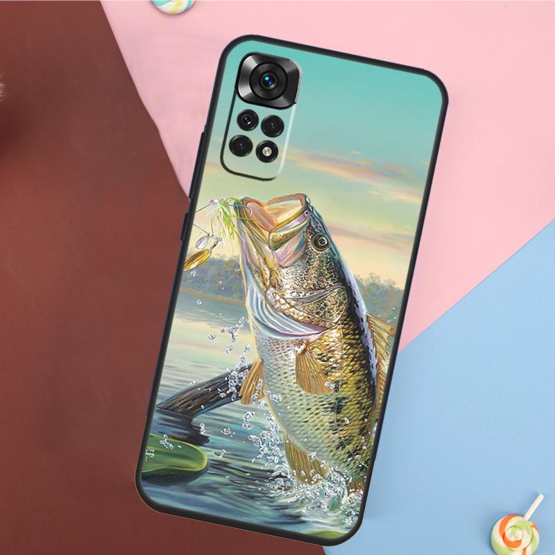 Bass Fishing Cover For Xiaomi Redmi Note 14 13 12 9 10 11 Pro 9S 10S 11S 12S Redmi 14C 10C 12C 13C Case