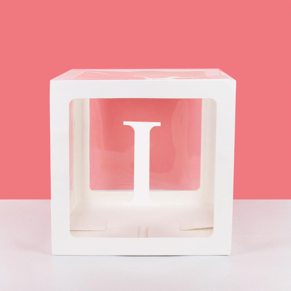 Runtow 1pc 25cm Transparent Letter Box ,Birthday Wedding Custom Name Balloon Box ,1st Birthday Party Decorations, Baby Shower
