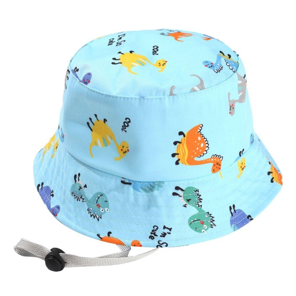 

UV Protection Sun Cap Cotton Polyester Beach Cap Outdoor Kids Bucket Hat Kids небо синє кольору
