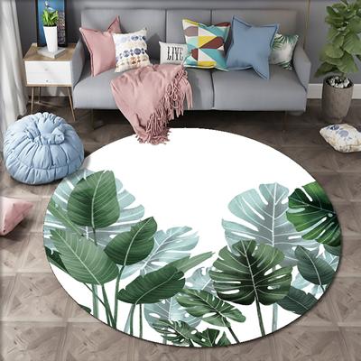 Tisk listů tropických rostlin Bohémský styl obývací pokoj ložnice ložnice domácí podlaha dekorace kruhový koberec