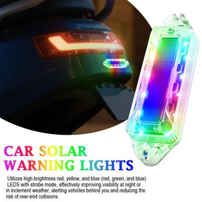 2 Stück Motorrad Solare Warnleuchten Bunte LED Dekorative Rücklicht Anti-Auffahrunfalllicht Auto Wasserdicht -Warnung Solarblitz L Y3R3