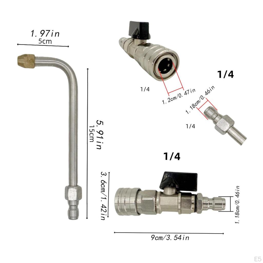 High Pressure Washer Extension 1/4 Inch Quick Connect Easy To Install Cleaning Rod Parts
