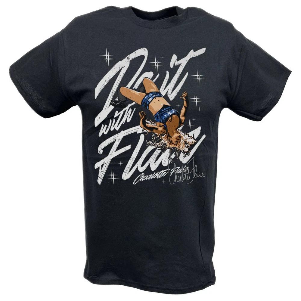 Charlotte Flair Do It With Flair Signature Black Tshirt S