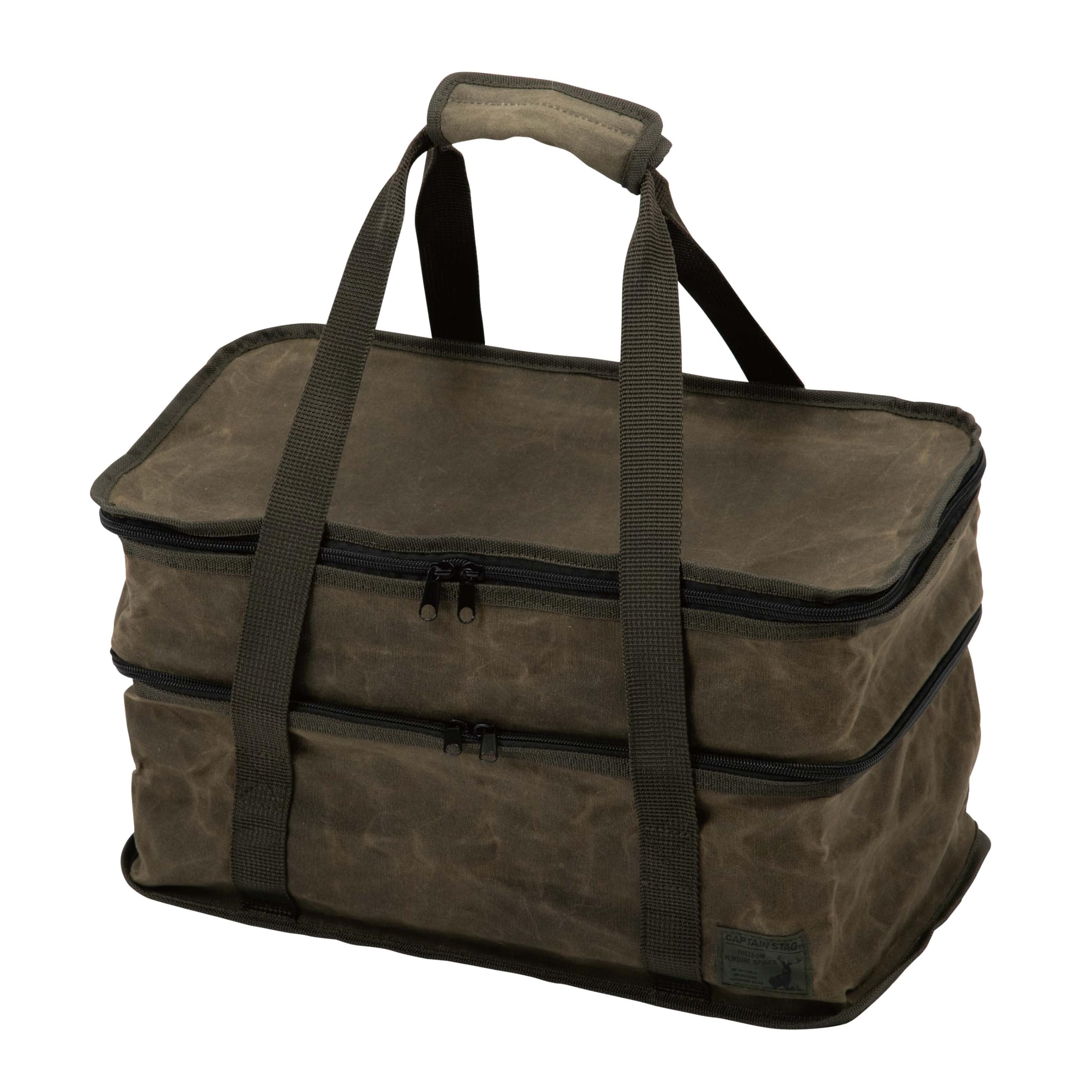 

CAPTAIN STAG Уличная сумка Ящик для инструментов Сумка для инструментов Сумка для снаряжения Хлопковый холст 2 яруса Оливковый UL-2069