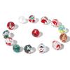 5 PCs Round Christmas Lampwork Glass Beads Multicolor Xmas Tree Snowman Enamel DIY Making About 14mm Dia, Hole: Approx 1.5mm
