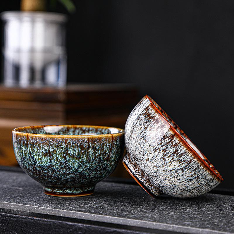 Tianmu Kiln Change 6 Single Cups Ceramic Colorful Jian Zhan Six Colors Household Drinking Small Tea Bowls