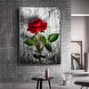 Red Roses Off-White Background Environment Art Tree Plants Canvas Painting Modern Home Decoration Luxury Artwork Prints Poster Pictures Pop Wall Mural