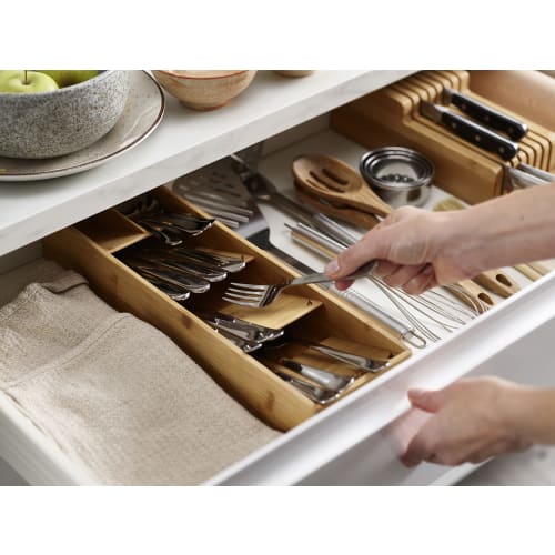 Joseph Joseph Cutlery Case, Tray, Storage, Drawer Organizer, Compact, Bamboo, Brown [Authentic] 85168