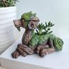 Creative Dragon Tree Succulent Planter Resin Garden Statue Unique Succulent Pot Decorative Plant Pot Gift for Nature Lovers Pot