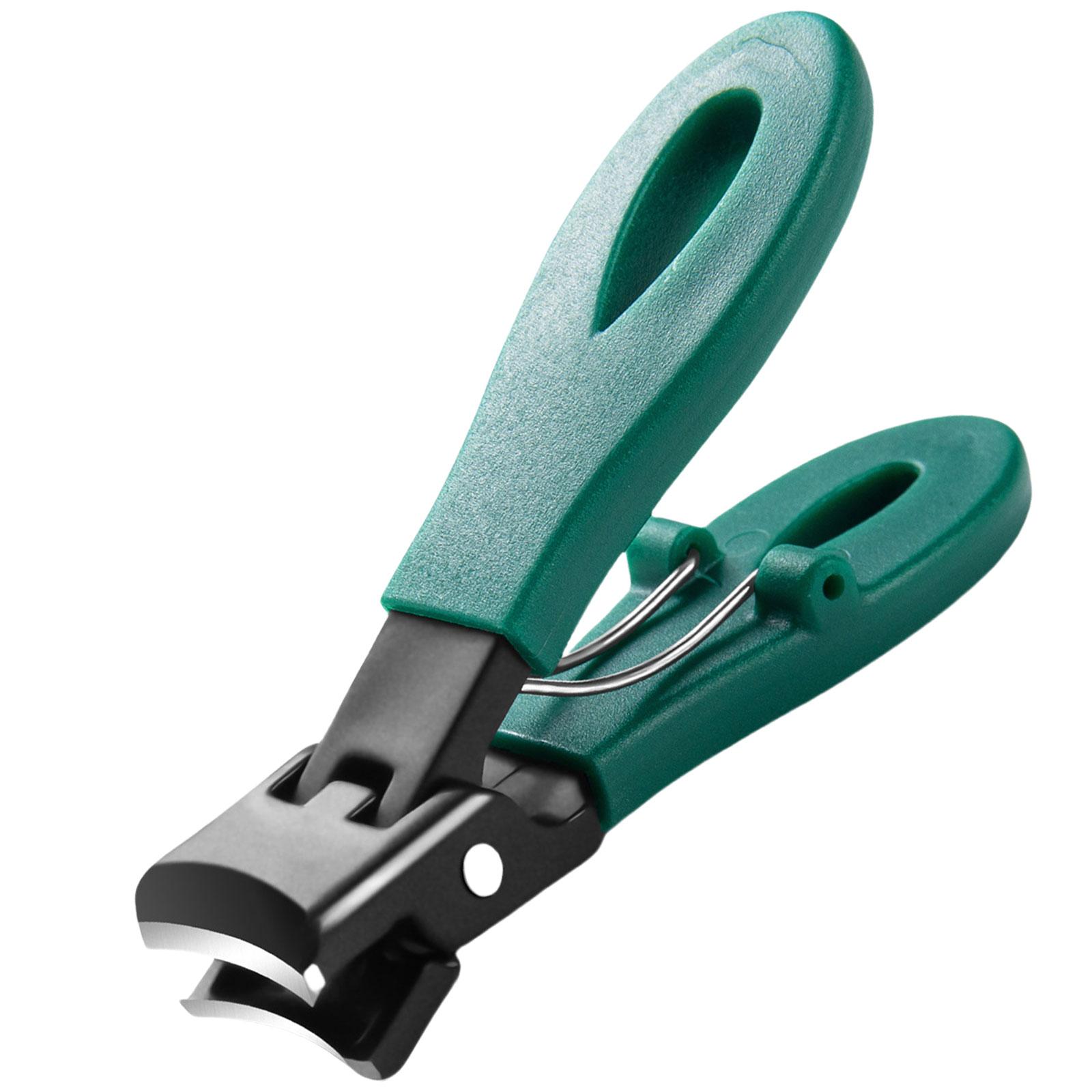 

Кусачки для ногтей с широким раскрытием челюсти, кусачки для ногтей с защитой от разбрызгивания, кусачки для ногтей из нержавеющей стали, триммер для ногтей на руках для пожилых людей зелёный