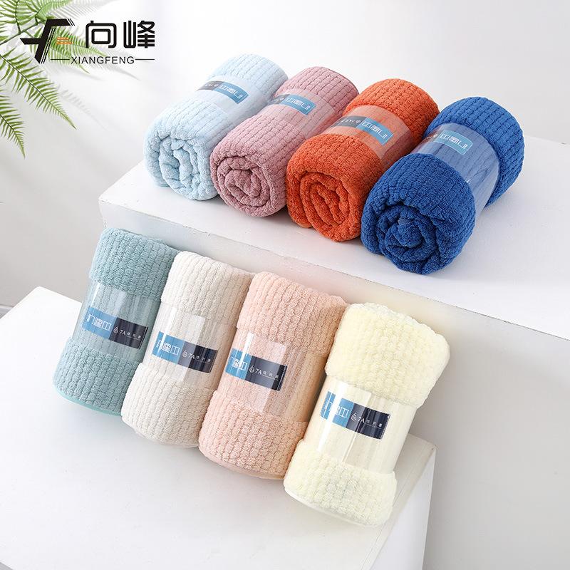 

Towel Summer Thin 7 Coral Fleece Grade A Antibacterial Great Wall Grid Large Bath Towel Household Soft Absorbent Bath Towel 70*140cm темно-помаранчевий колір