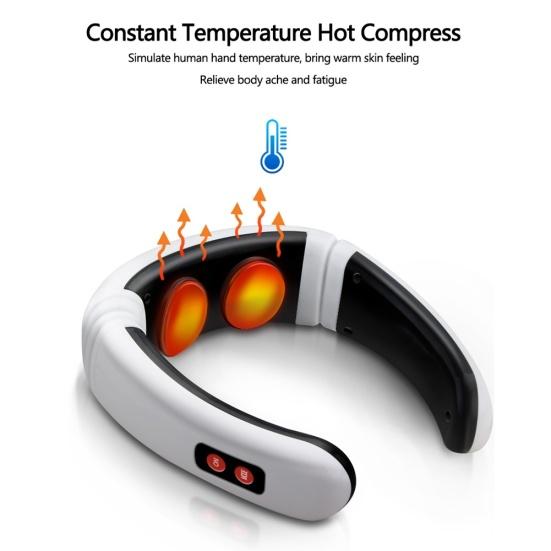 Electric Pulse Neck Back Massager Infrared Heating Pain Relief Relaxation Tool