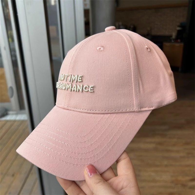 

Cotton Baseball Cap With Embroidered Letters For Casual Sun Protection розовый