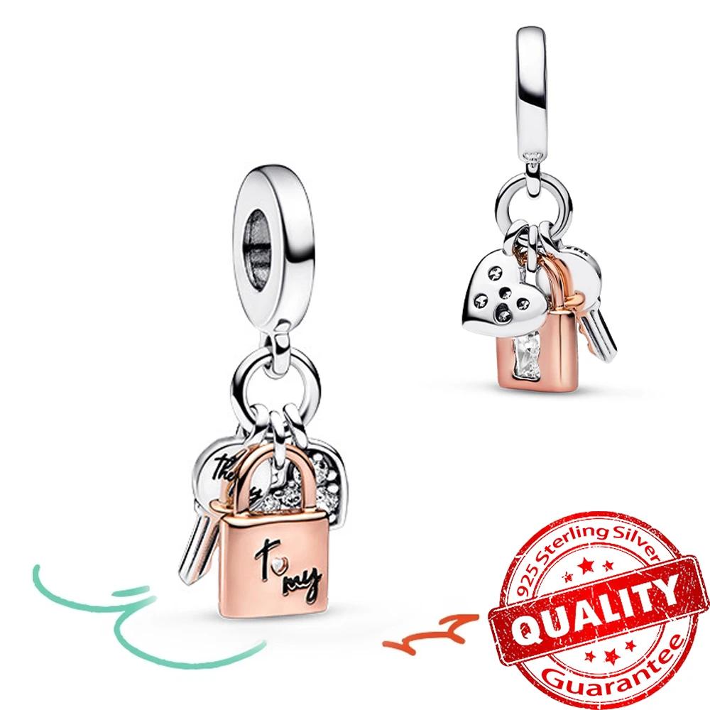 Rose Gold Copper Heart Shaped Bell Charm Fit Original Bracelet Infinity Mom Heart Pendant For Girls Jewelry Gift