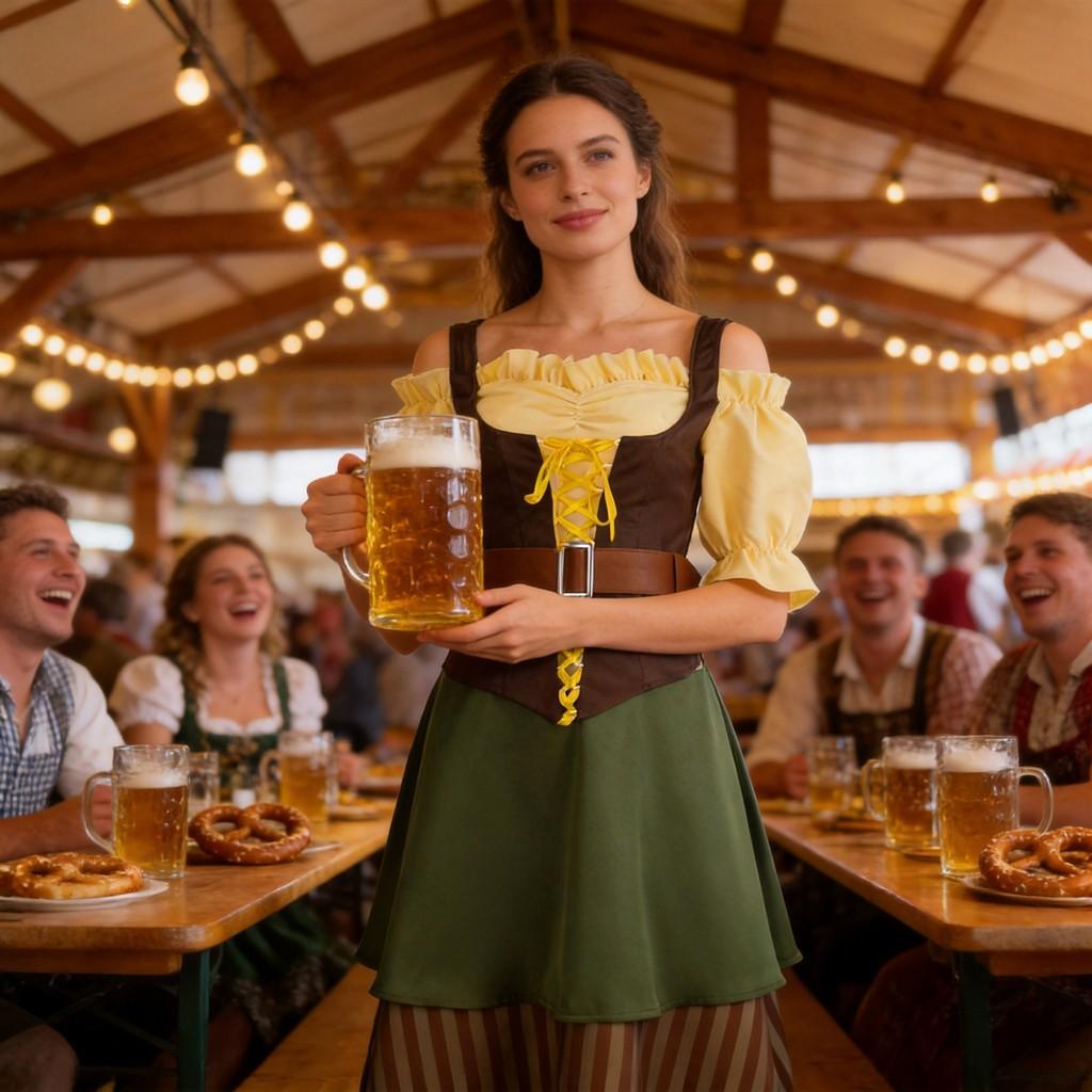 European Fantasy Dirndl Dress Cosplay Costume For Stage Performances