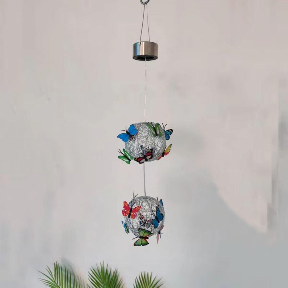 Colorful Butterfly Solar Butterfly Ball Light Waterproof LED Hanging Light Night Lighting