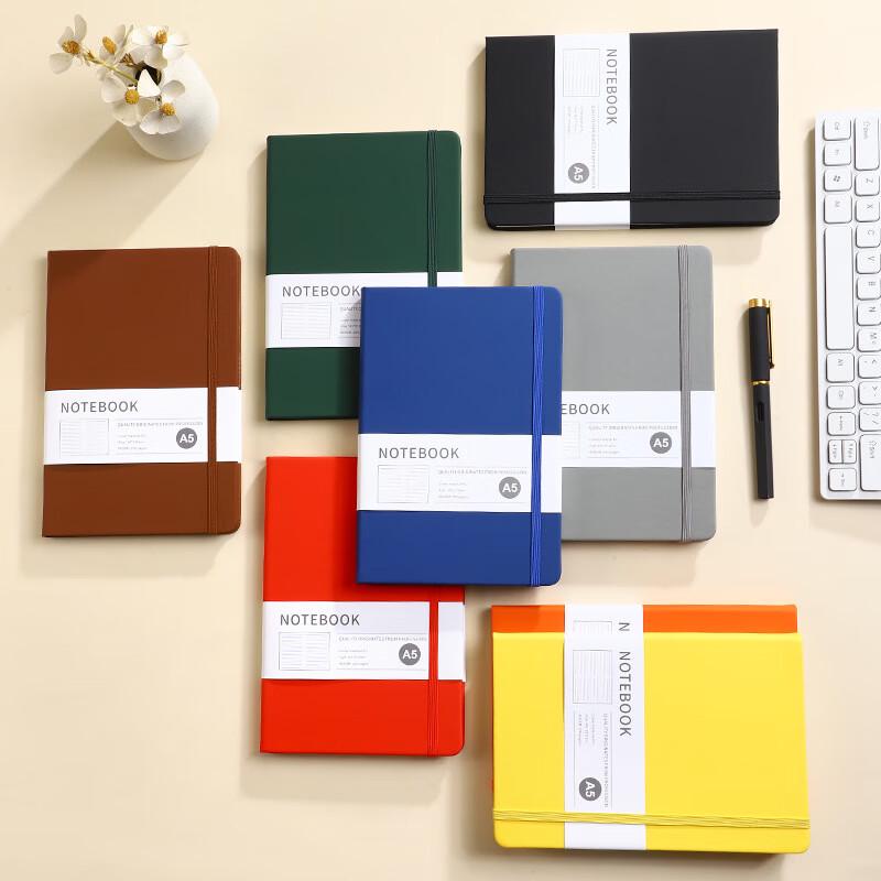 Jingxun A5 Hardcover Business Notebook Set with Elastic Band (3-Pack)