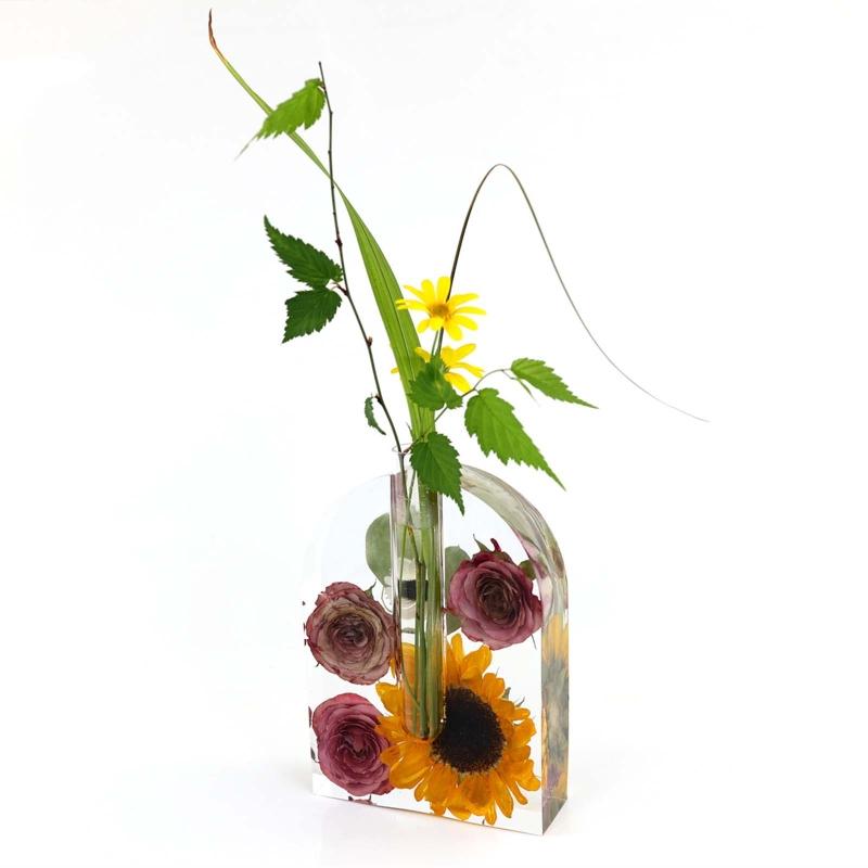 Resin Mold for Plant Propagation Station Vase Silicone Mold Oval Wave Shaped Flower Pot with Test Tube for Hydroponic