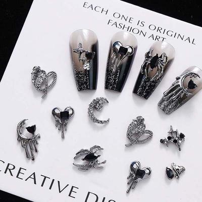 5Pcs/set Manicure Material Halloween Heart Nail Decorations Nail Art Charms DIY Nail Ornaments Halloween Star Nail Accessories